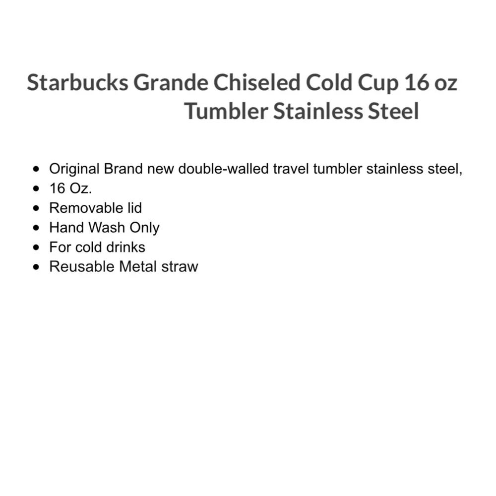 Starbucks Grande Chiseled Stainless Steel Tumbler